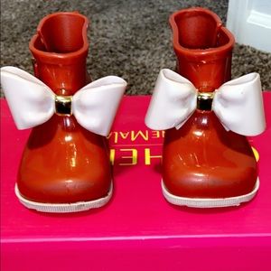 Mini Melissa Red boots size 5